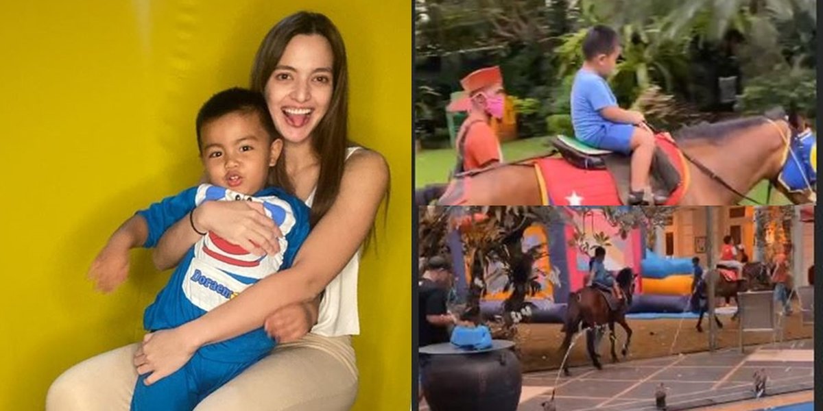 10 Pictures of Nia Ramadhani's Youngest Child's Birthday Party, Even Though at Home But Rent a Horse to Go Around the Swimming Pool