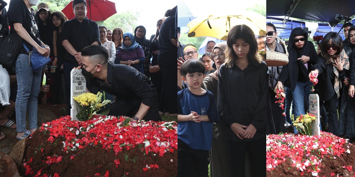 10 Portraits of the Funeral Process of Stevi Agnecya, Anggi's Last Kiss on the Tomb - Farewell Greetings from the Child Make Sadness