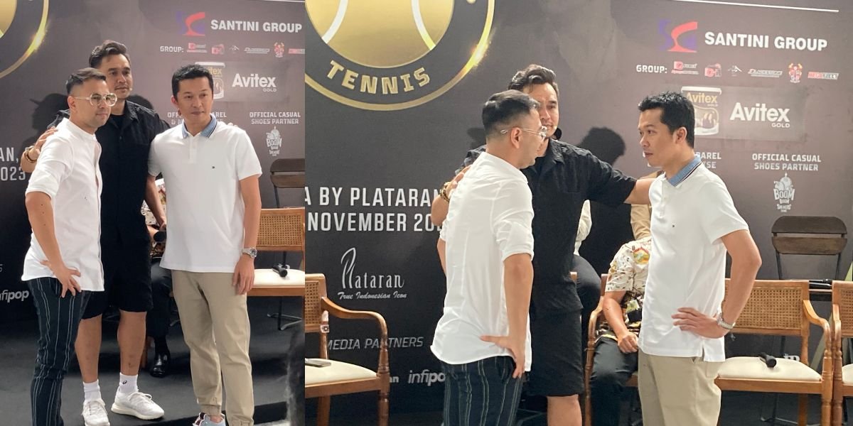 10 Portraits of Raffi Ahmad and Taufik Hidayat Ready to Compete in Tennis, Both Train Hard and Don't Want to Lose
