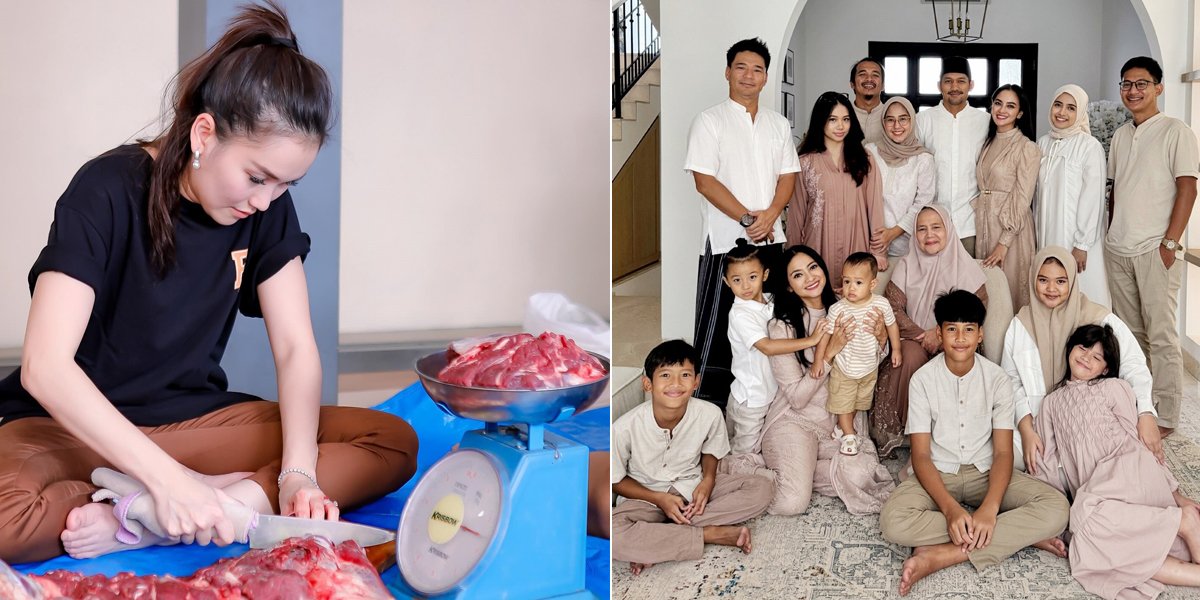 10 Portraits of Indonesian Celebrities Celebrating Eid al-Adha, Warm Gathering with Family - Becoming Butchers