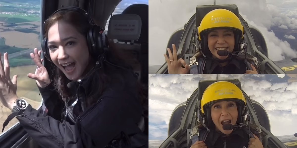 10 Exciting Photos of Maia Estianty Riding a Fighter Jet Upside Down in the Air, Experienced Dizziness and Nausea