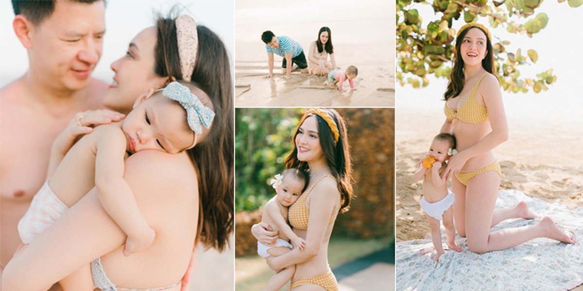 10 Potret Shandy Aulia Inviting Baby Claire to Play at the Beach for the First Time, Having Fun and Striking Bikini Poses