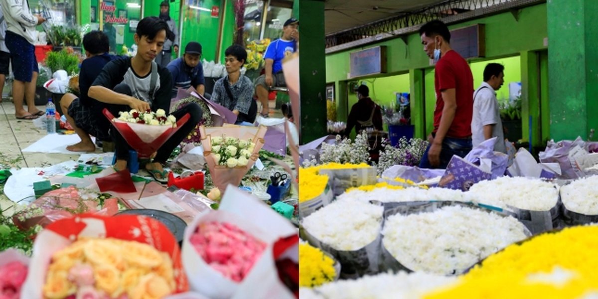 10 Pictures of the Busy Atmosphere of the Flower Market Welcoming Valentine's Day