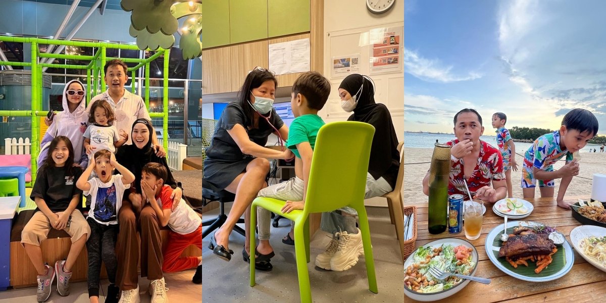 10 Portraits of Zaskia Adya Mecca and Hanung Bramantyo Taking Their Children for Allergy Tests - Immunity Therapy and Vacation in Singapore