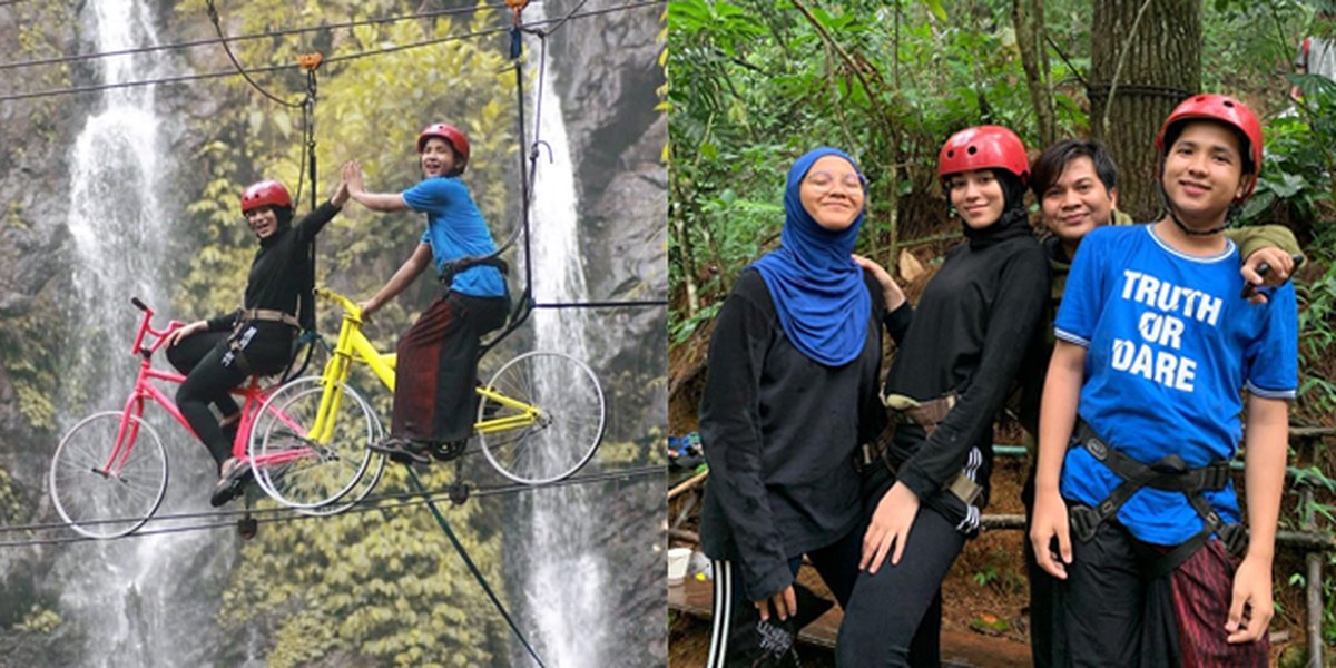 11 Exciting Moments of Uyaina Arshad and Jirayut's Vacation to Puncak Bogor, Riding a Hang Glider