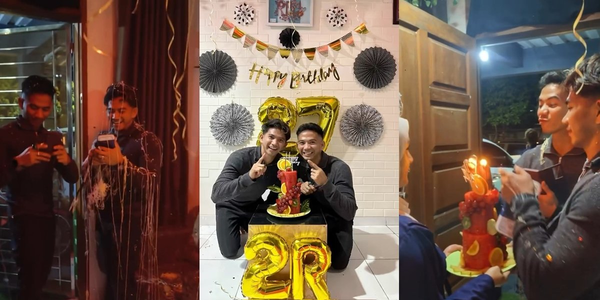 11 Moments of Rizki and Ridho DA's Birthday Surprise, Decorations and Cake Prepared by Their Wives - Brightened by Fireworks Party
