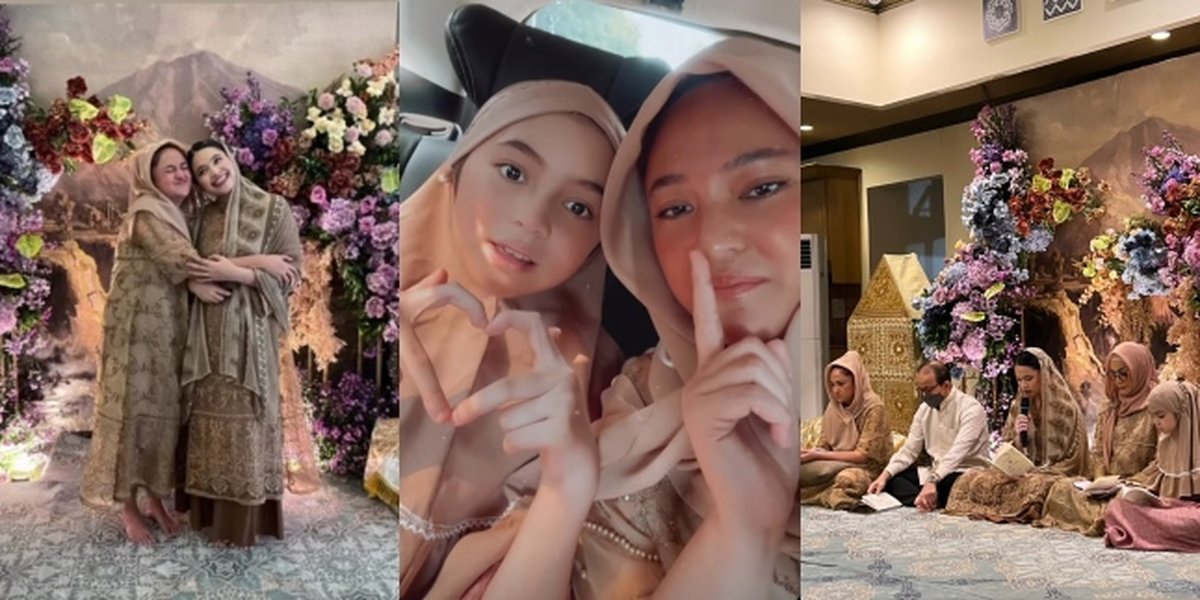 11 Stunning Photos of Marshanda Wearing a Hijab at Her Sister's Pre-Marriage Religious Ceremony, Shedding Tears of Emotion - Coordinated with Sienna, Who is Equally Beautiful as Her Mother