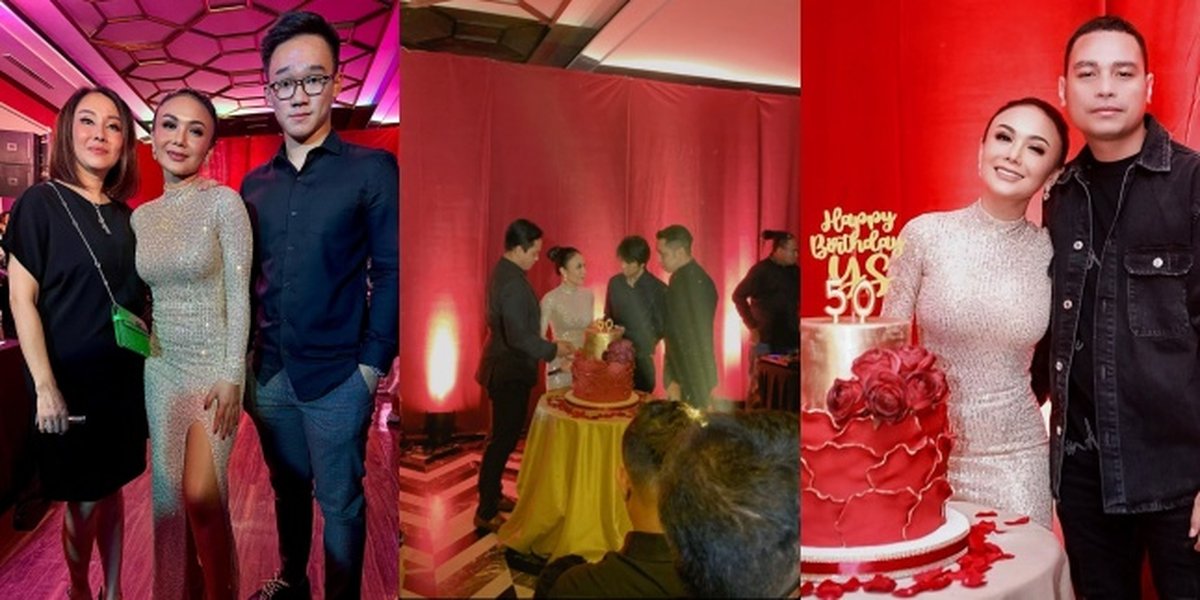 11 Pictures of Yuni Shara's 50th Birthday Party, Beautiful and Perfect in a High-Slit Dress - Festive Like a Sweet Seventeen Celebration