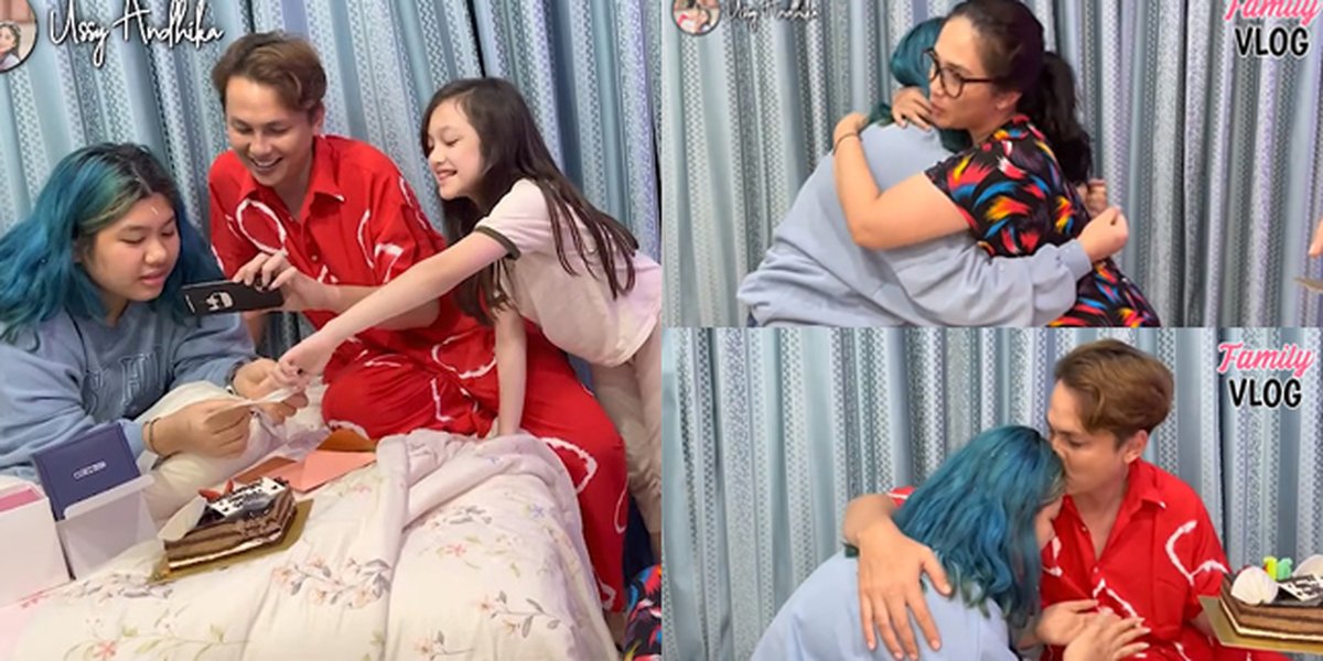11 Pictures of Amel's Surprise Birthday, Ussy Sulistiawaty and Adhika Pratama's Daughter, Receives Warm Hugs and Kisses From Family