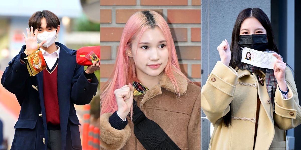 12 Portraits of Fourth Generation K-Pop Idols Taking CSAT 2022, Flooded with Support from Fans who Came to the Exam Location