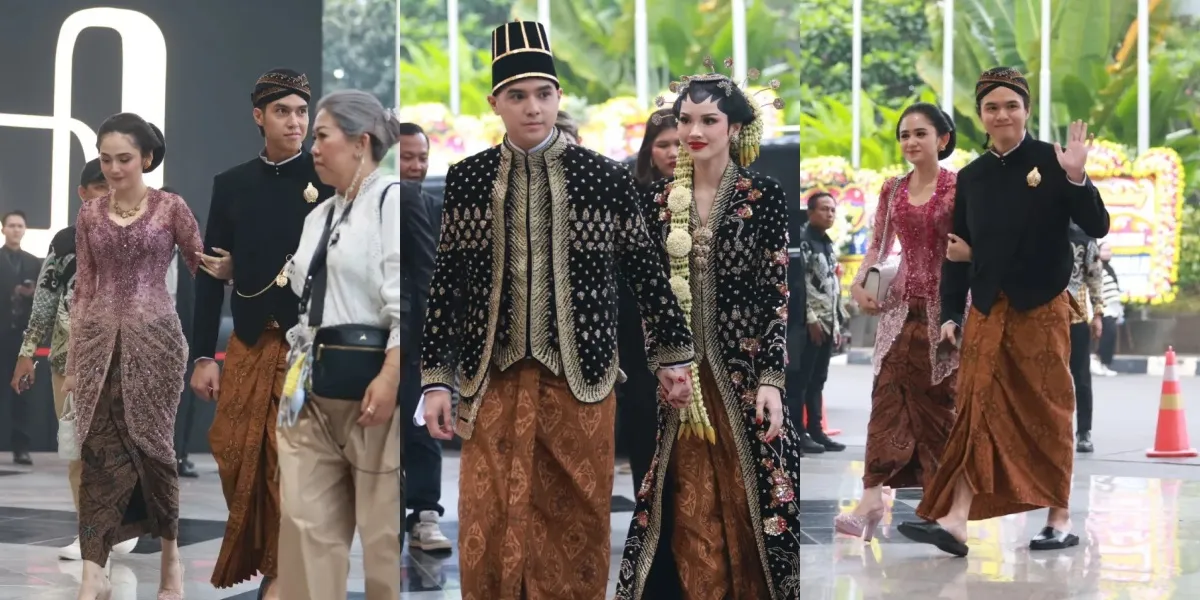12 Portraits of the Atmosphere of Ngunduh Mantu Al Ghazali-Alyssa, The Perfect Bride and Groom in Traditional Javanese Black Attire - El Rumi & Dul Jaelani with Their Respective Partners