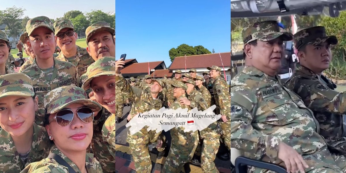 15 Photos of the Red and White Cabinet Training at the Military Academy of Magelang, President-Vice President and Members in Camouflage Uniforms - Fun Selfies Before Morning Activities