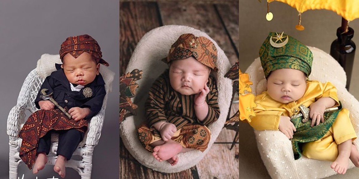 15 Potret Newborn Photoshoot of Celebrity Children Wearing Traditional Clothes, Including Adzam Putra Sule and Baby Leslar Looking Cute