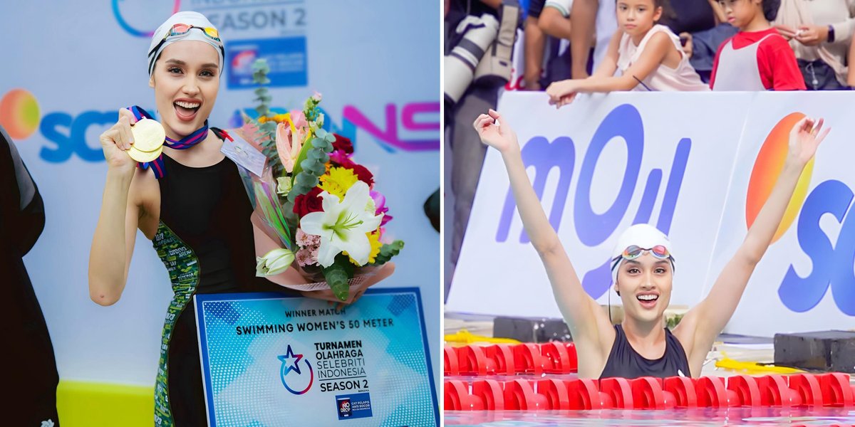 15 Years Without Competing, 8 Pictures of Cinta Laura Winning 1st Place in Swimming Competition at TOSI Season 2