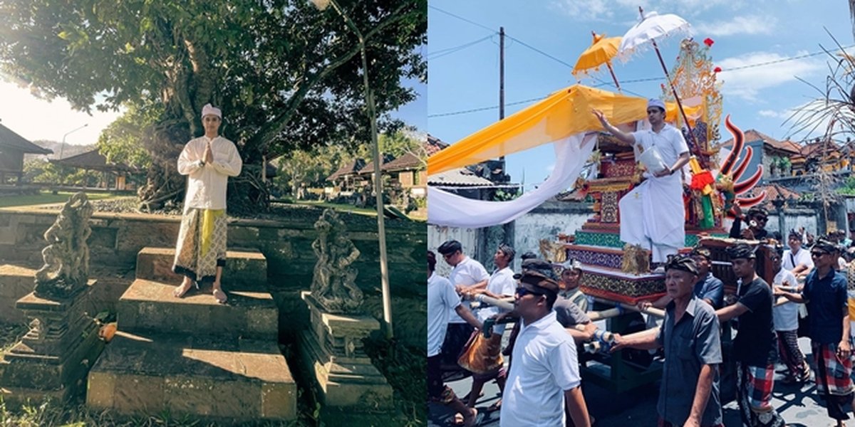 6 Portraits of Ajun Perwira, Star of the Soap Opera 'NALURI HATI', Wearing Balinese Traditional Clothing, Still Handsome - Looks So Dignified