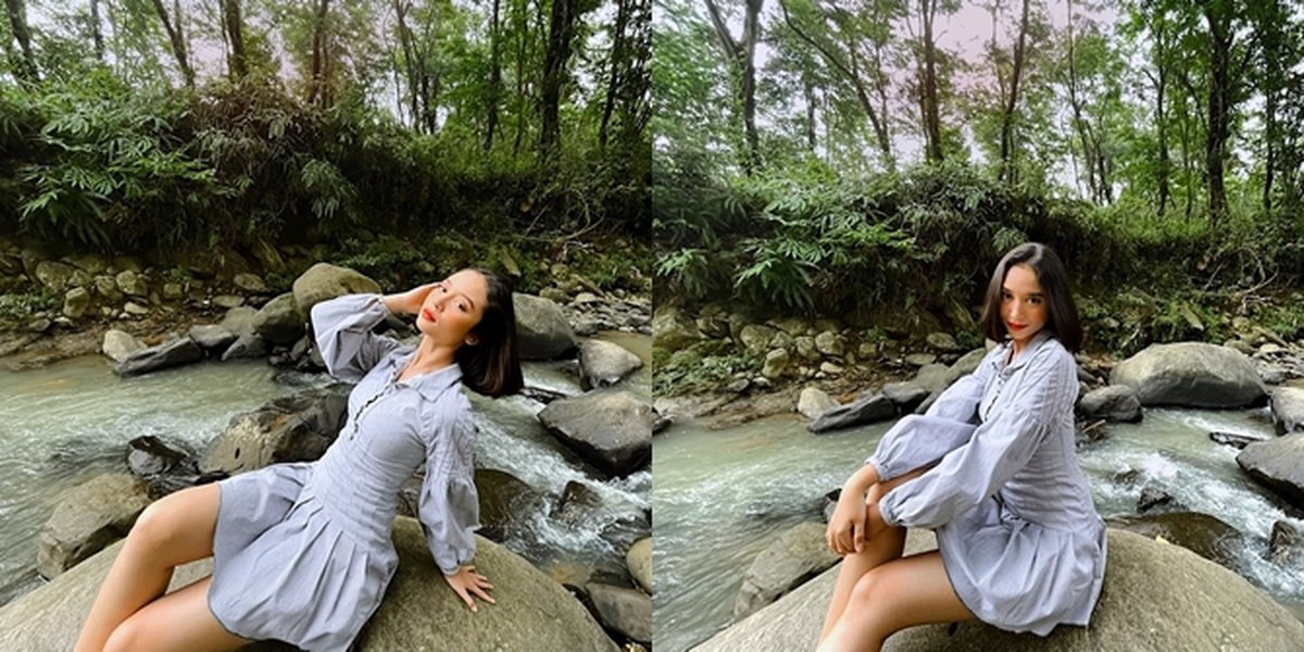 6 Portraits of Asha Assuncao, Star of the Soap Opera 'BUKU HARIAN SEORANG ISTRI,' Playing in the River, Wearing an Elegant Outfit - Mahdy Reza's Comments Are in the Spotlight