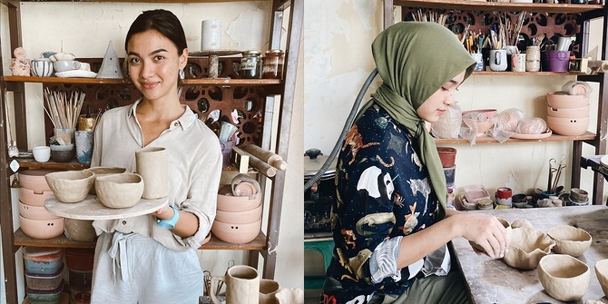 6 Potret Cut Syifa and Angela Gilsha, the Stars of 'SAMUDRA CINTA', Making Pottery, Netizens Focus on 'Stove Hose'