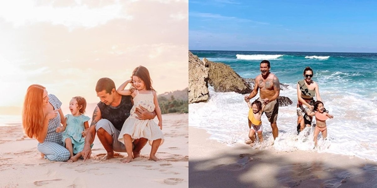 6 Portraits of Yasmine Wildblood and Family Vacationing in Sumba, Having Fun Running from Waves - Even Riding Horses