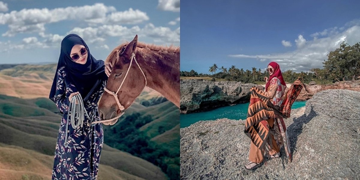 6 Portraits of Ria Ricis' Endless Vacation in Sumba, Fun Riding a Becak - Funny Poses While Surfing Making Netizens Adorable