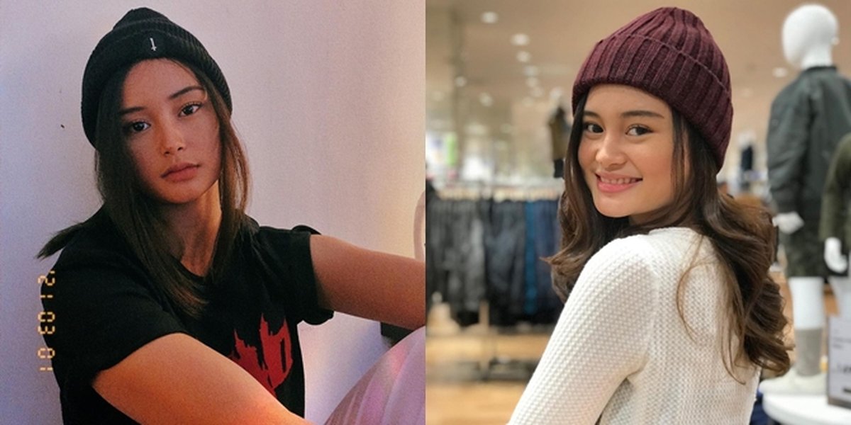 6 Portraits of Liyan Zef, Star of the TV Series 'DARI JENDELA SMP', Wearing a Beanie Hat, Still Looking Beautiful Despite the Eccentric Style