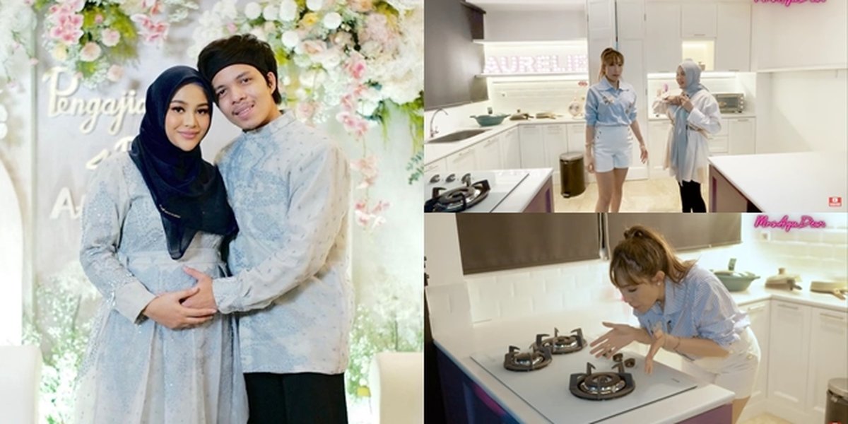 6 Pictures of Aurel Hermansyah's Beautiful White Clean Luxury Kitchen, Only Used to Create Content - Equipped with Expensive Oven and Pans