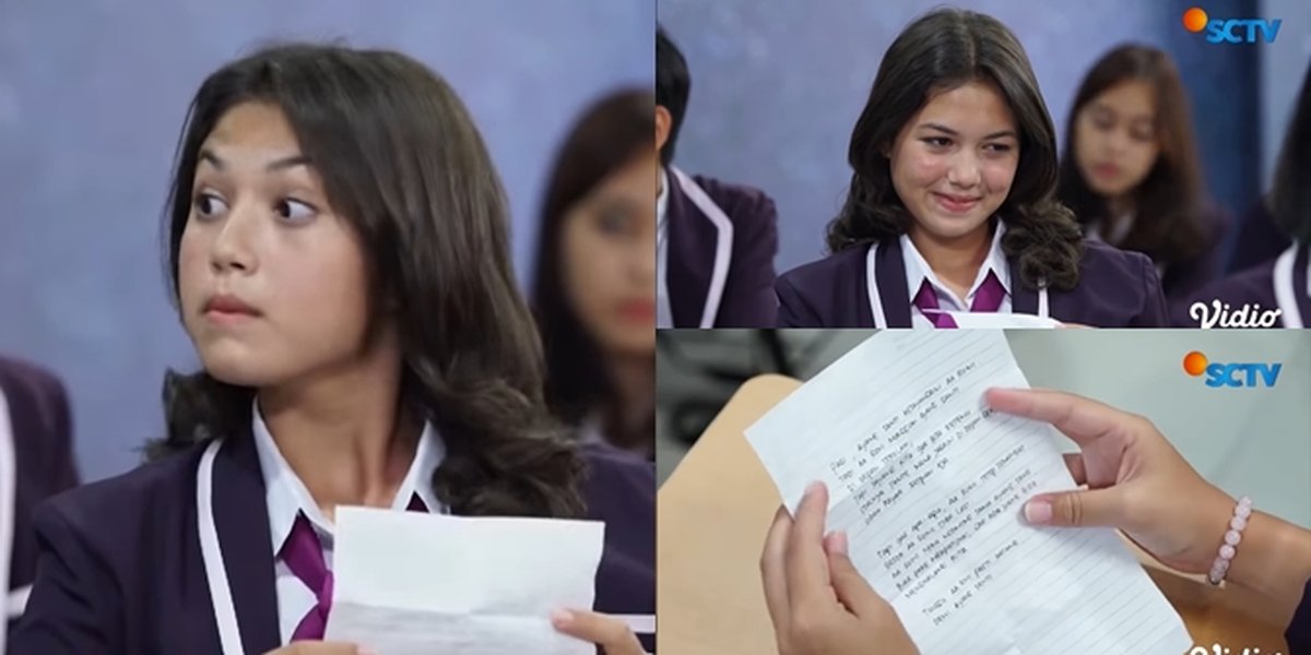 6 Moments of Santi Receiving Love Letter from Roni in 'DARI JENDELA SMP', Totally Smitten - Smiling Alone in Class