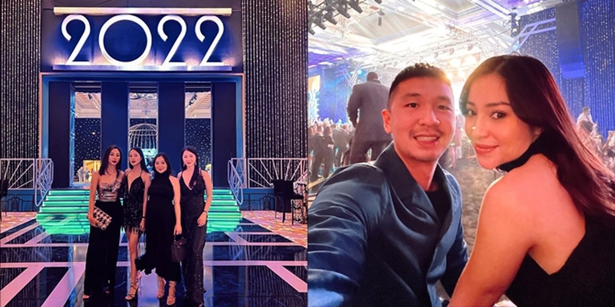 6 Portraits of Nikita Willy Celebrating New Year 2022 in Las Vegas, Enjoying Pitbull Concert with Husband - Looking Elegant in a Black Dress Showing Baby Bump