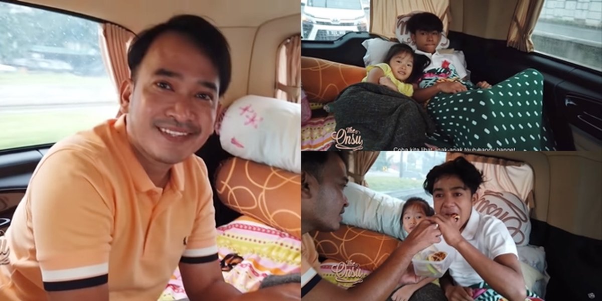 6 Photos of Ruben Onsu 'Ngemong' Thalia Putri Onsu and Betrand Peto, Car Filled with Mattresses - Patiently Feeding