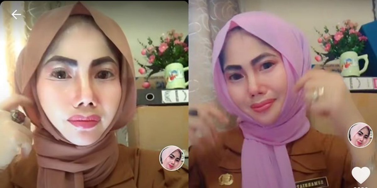 6 Portraits of Sumarniati Marni, a Kalimantan Civil Servant who Went Viral with Thick Makeup like a Barbie Doll
