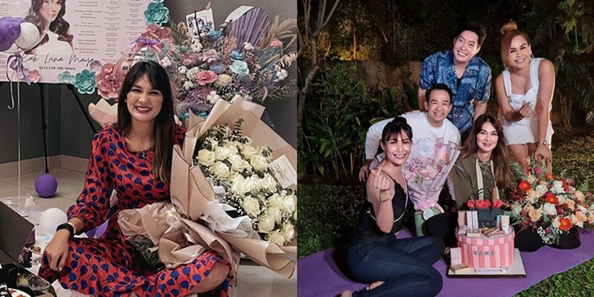 6 Portraits of Luna Maya's 38th Birthday Celebrated Simply, Receives a Large Flower Bucket - Warmly Surrounded by Friends