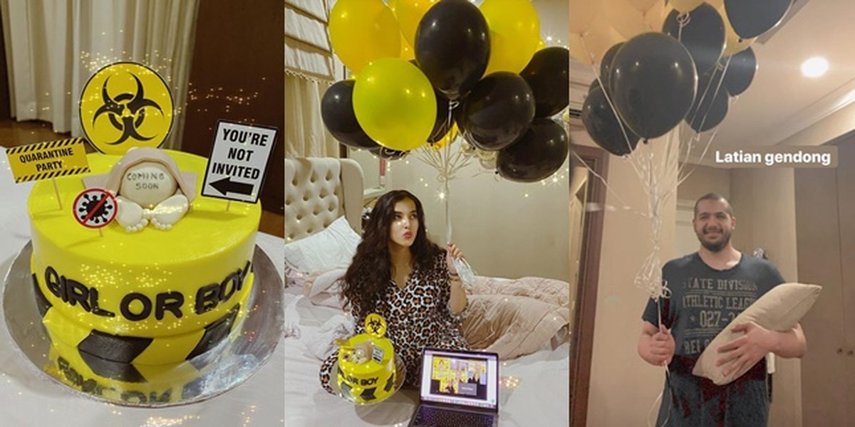 6 Portraits of Tasya Farasya's Virtual Baby Shower, Themed Quarantine Party - Only Celebrated in the Bedroom