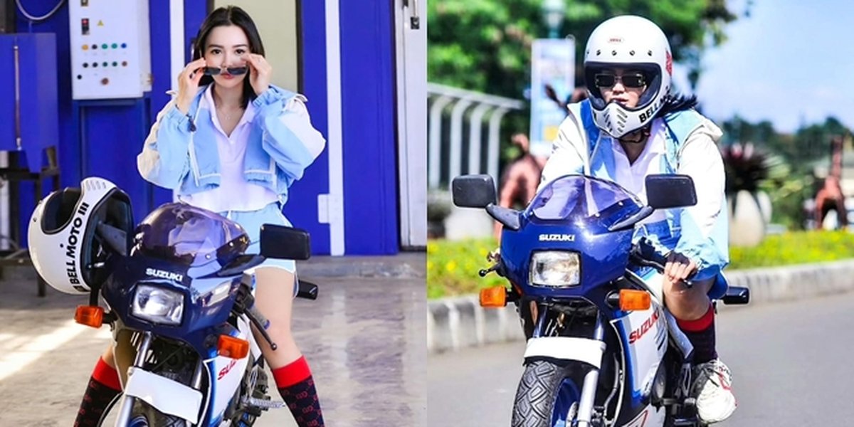 6 Potret Wika Salim Riding Classic Sports Motorbike, Stylish like Kendall Jenner - Admitting Bored with 'Big' Ones