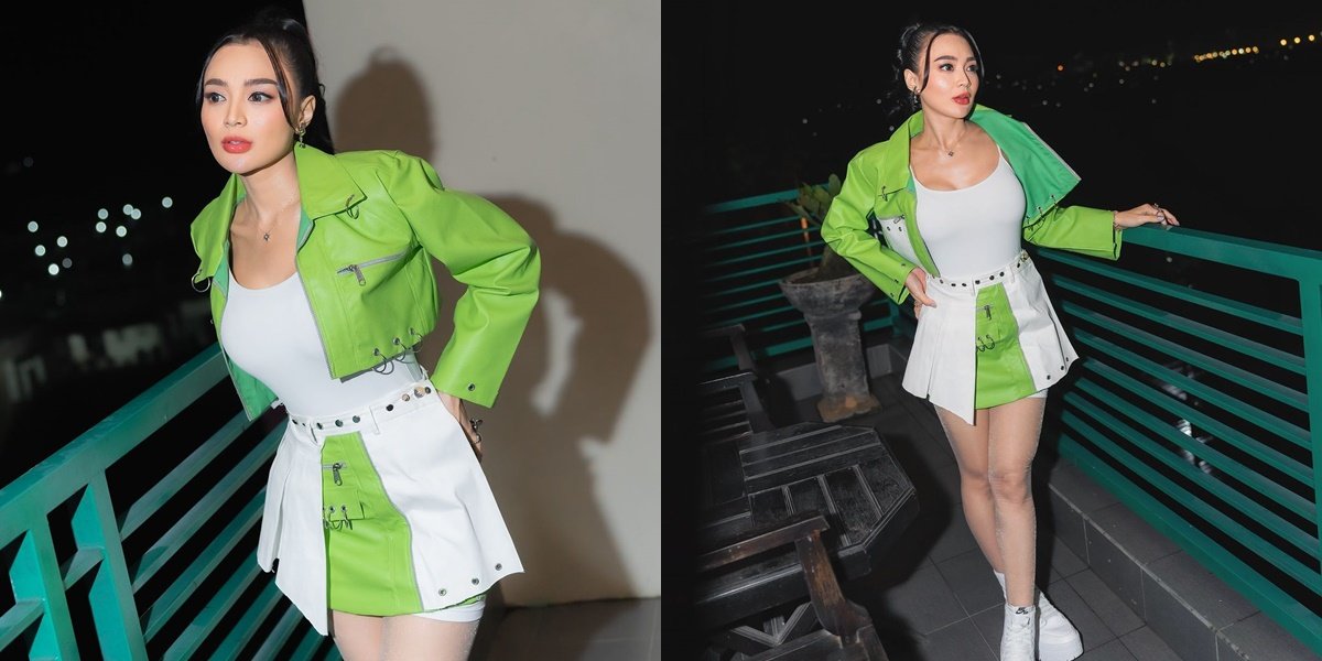 6 Portraits of Wika Salim Wearing Green and White Outfits, Which is More Suitable: Melon or Klepon?