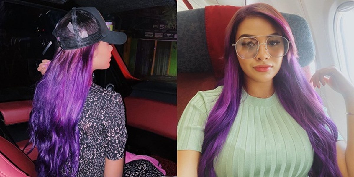 7 Photos of Aurel Hermansyah with New Hair, Elegant Purple