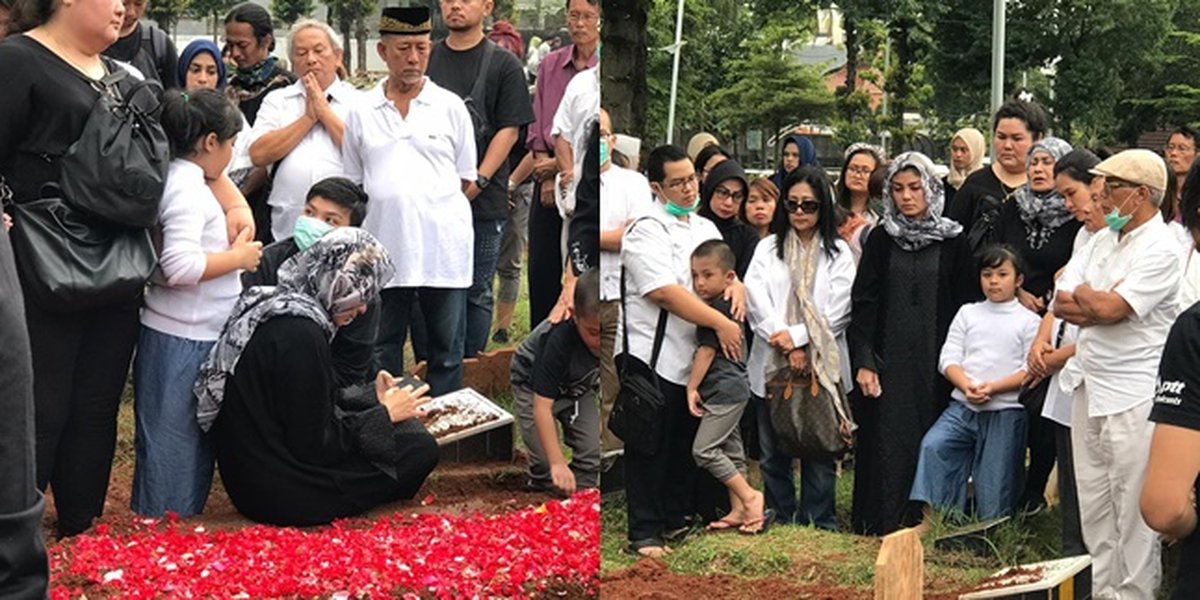 7 Photos of Intan RJ at Her Husband's Funeral, Deep Grief Until Empty Stares & Shedding Tears