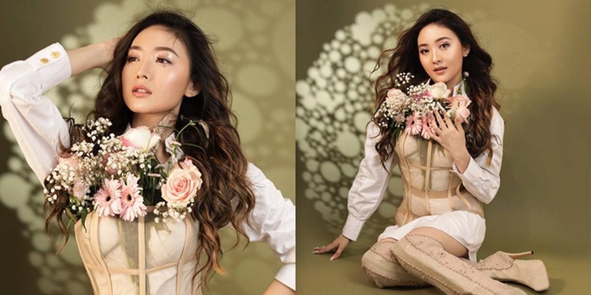 7 Latest Photoshoots of Natasha Wilona, Looking Gorgeous with Fresh Flower Arrangements in her Costume