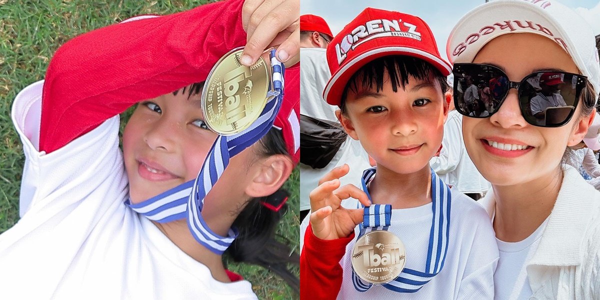 7 Moments Chelsea Olivia Congratulates Her Child for Bringing Home a Tee-Ball Sports Medal