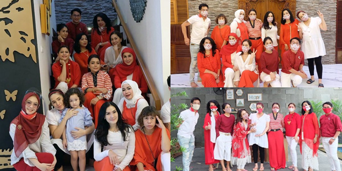 7 Exciting Moments of Ussy Sulistiawaty Finally Being Able to Have a Gathering with the Kepompong Gang, United in Red and White Uniforms