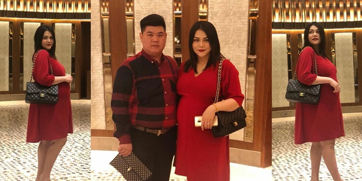 Beautiful Charm of DJ Butterfly Wearing a Red Dress While Pregnant, Maternal