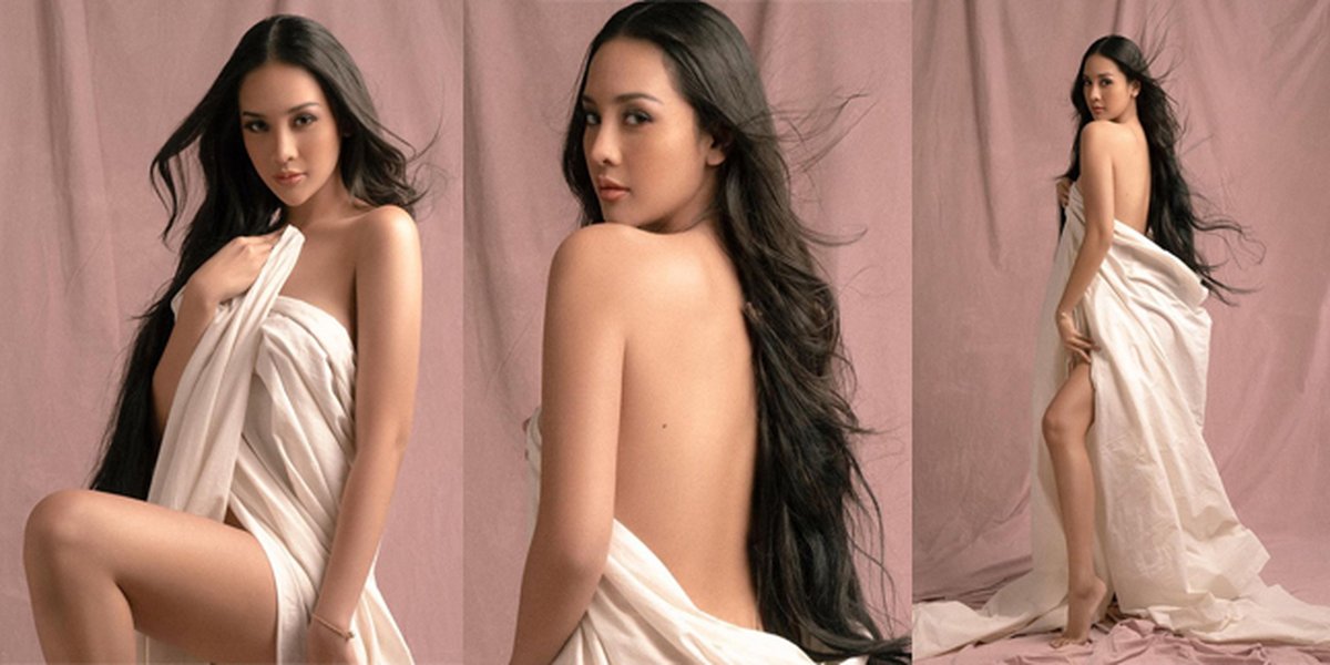 7 Hot Poses of Anya Geraldine in the Latest Photoshoot, Only Wearing White Cloth - Showing a Mole on the Back