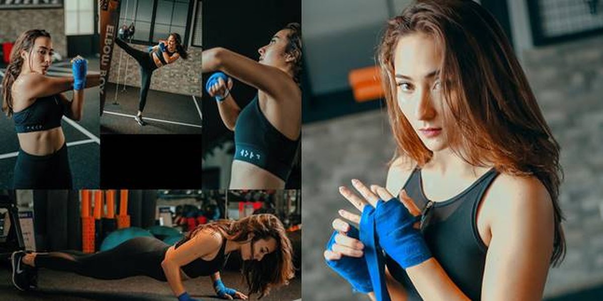 7 Naomi Zaskia's Poses as Sule's Former Girlfriend While Exercising, Captivating and Boosting Spirit