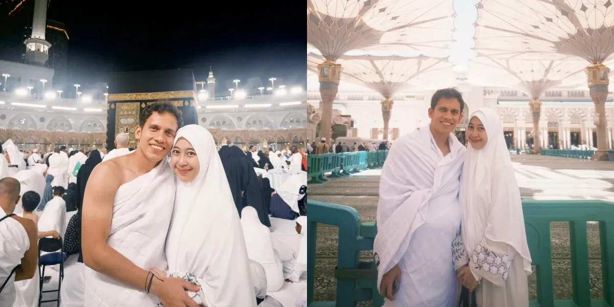7 Photos of Adiba Khanza and Egy Maulana Vikri Performing Umrah Together with Family, Full of Devout Prayers in Front of the Ka'bah