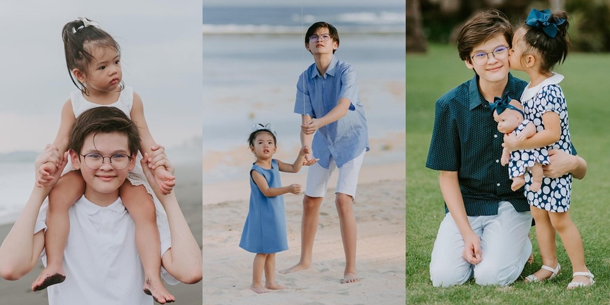 7 Portraits of Farah Quinn's Two Handsome & Beautiful Children, Carrying and Warmly Kissing - Flying Kites Together at the Beach