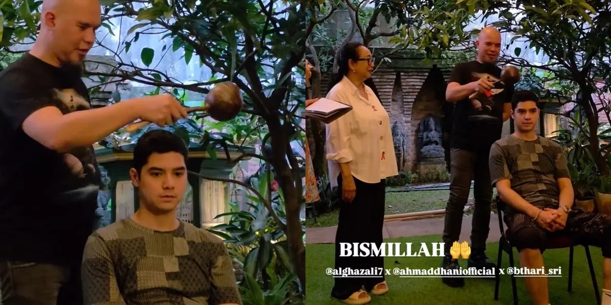 7 Portraits of Al Ghazali Practicing Siraman with Ahmad Dhani, His Facial Expression Becomes the Spotlight