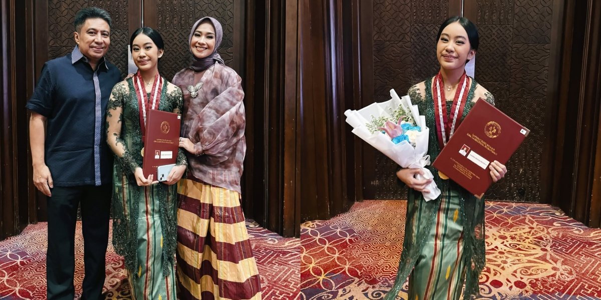 7 Portraits of Alya Rohali Accompanying Her Second Child's High School Graduation, Diarra Looks Beautiful in Her Mother's Vintage Kebaya