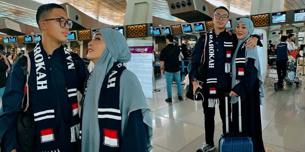 7 Photos of Angelina Sondakh Departing for Umrah for the First Time Since Converting on Her Birthday, Accompanied by Her Beloved Son Keanu