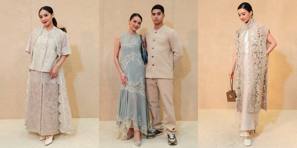 7 Photos of Artists Attending the Sapto Djojokartiko Fashion Show, Featuring Nagita Slavina - Alyssa Daguise with Al Ghazali