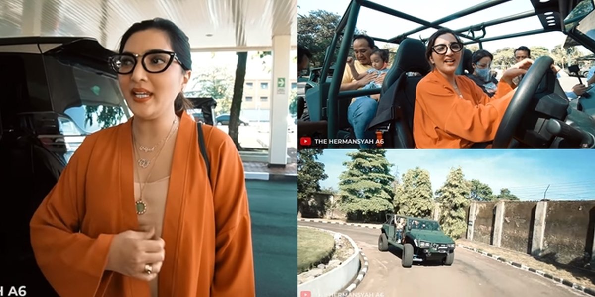 7 Portraits of Ashanty Trying Out a Military Vehicle, Want to Buy It for Aurel - Atta's Wedding Dowry