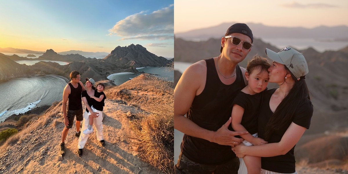 7 Photos of Asmirandah and Jonas Rivanno in Labuan Bajo, Carrying Their Child Up the Hill on Padar Island