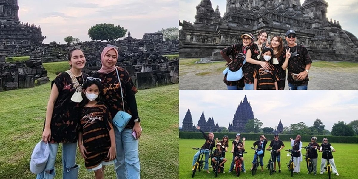 7 Photos of Ayu Ting Ting's Vacation to Prambanan, Enjoying Family Bike Ride and Coordinating in Black Outfits - Visiting the Beach without Revealing Too Much